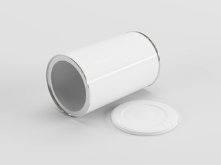 Tin can mockup. Studio shot 3D rendering.