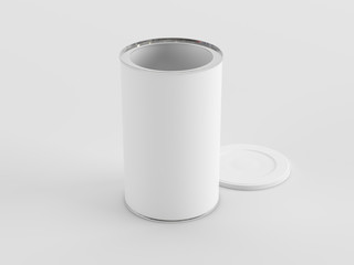 Tin can mockup. Studio shot 3D rendering.