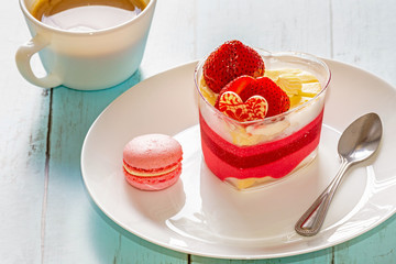 Sweet food with coffee cup