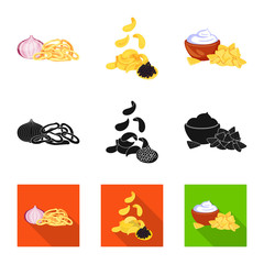 Vector design of taste and seasonin logo. Set of taste and organic vector icon for stock.