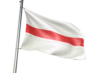 Dendermonde of Belgium flag waving isolated on white background