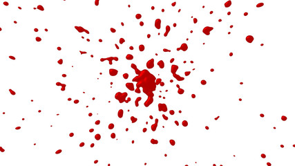 Obraz na płótnie Canvas splashes of red ink or blood 3d render