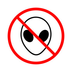 No alien allowed prohibition sign vector eps10