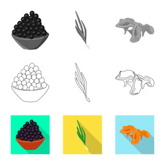 Isolated object of taste and product sign. Collection of taste and cooking stock vector illustration.