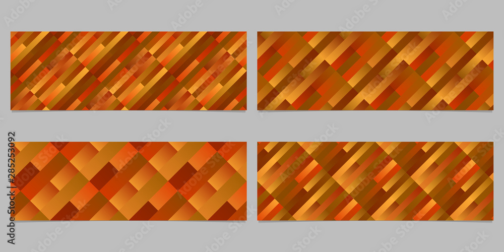 Poster gradient geometrical stripe pattern banner template set - abstract vector illustrations