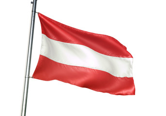 Leuven of Belgium flag waving isolated on white background