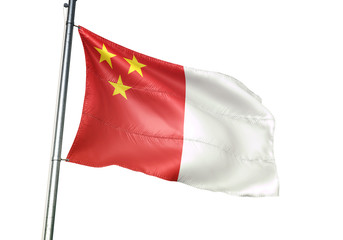 Menen of Belgium flag waving isolated on white background