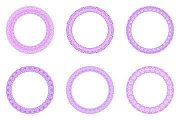 Abstract geometrical triangle mosaic circle border set - round circular vector elements