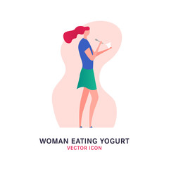 Woman eating yogurt