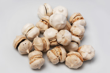 Bunch of cookies close - up on a gray background