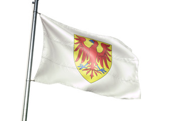Rochefort of Belgium flag waving isolated on white background
