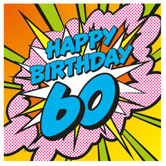 Carte anniversaire Pop Art 60 ans