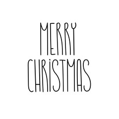 Merry Christmas and happy new year lettering text template