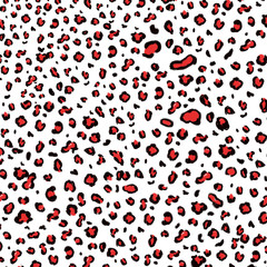 leopard contrast red black print