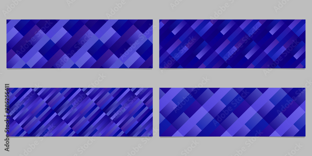 Poster geometrical stripe pattern banner template set - abstract vector designs with diagonal stripes