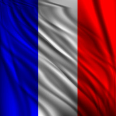 Waving France flag, the flag of France, vector illustration