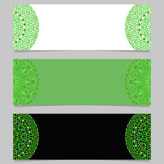 Horizontal colorful floral mandala banner set - abstract vector design elements