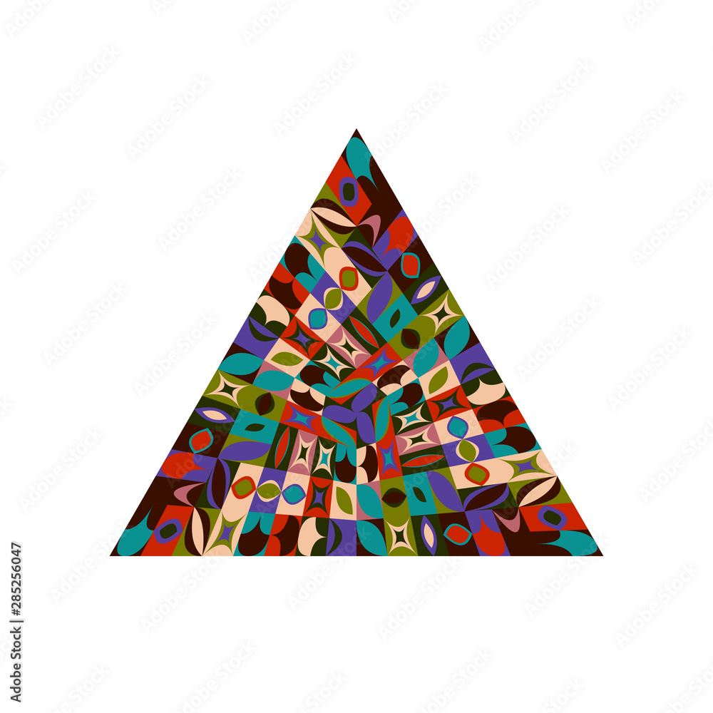 Poster geometrical mosaic triangle symbol template - colorful abstract vector element on white background