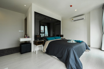 luxury studio apartment with a free layout in a loft style