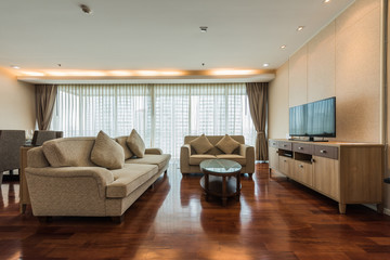 Modern living room in bright colors