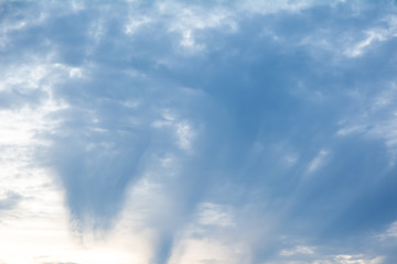 beautiful blue clouds during sunset in the sky