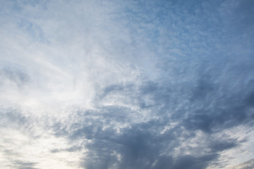 beautiful blue clouds during sunset in the sky