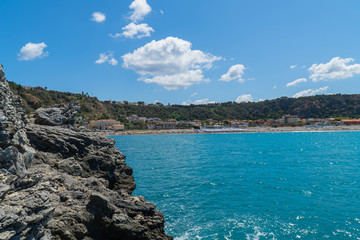 Tono beach in Milazzo - View of the Aeolian islands in Messina