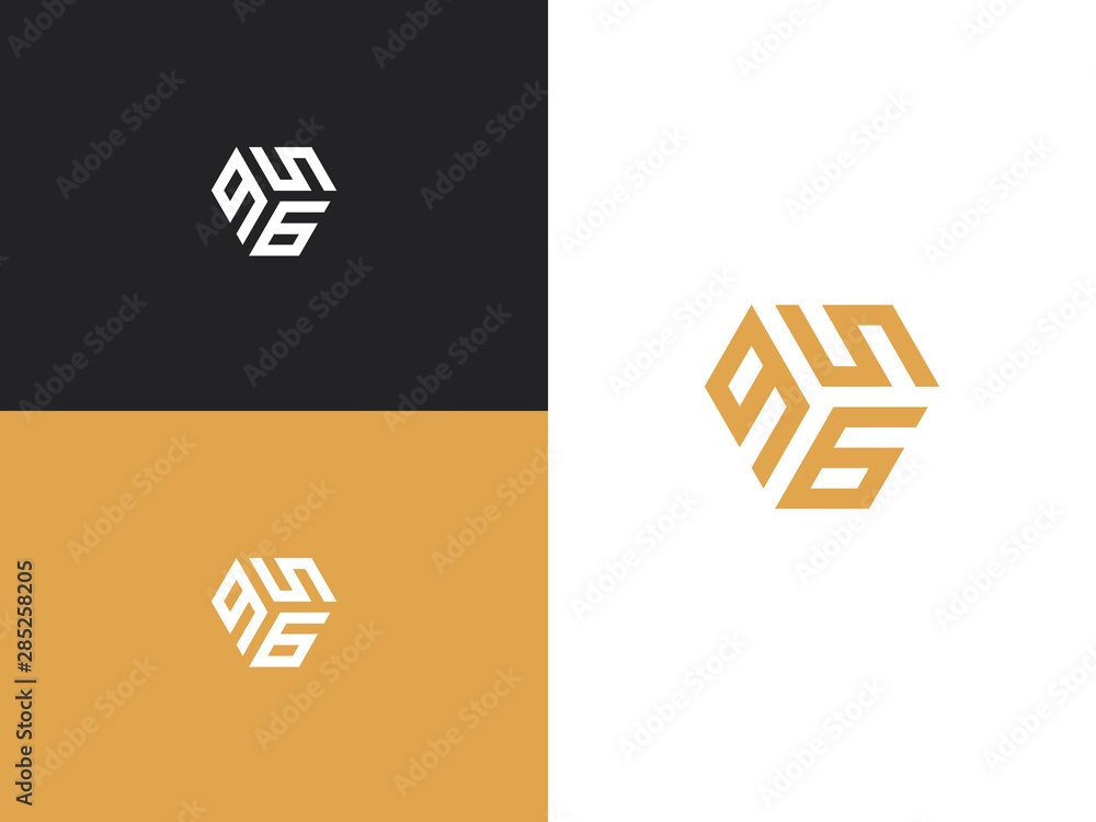 Canvas Prints combination number, stylish vector emblem for design
