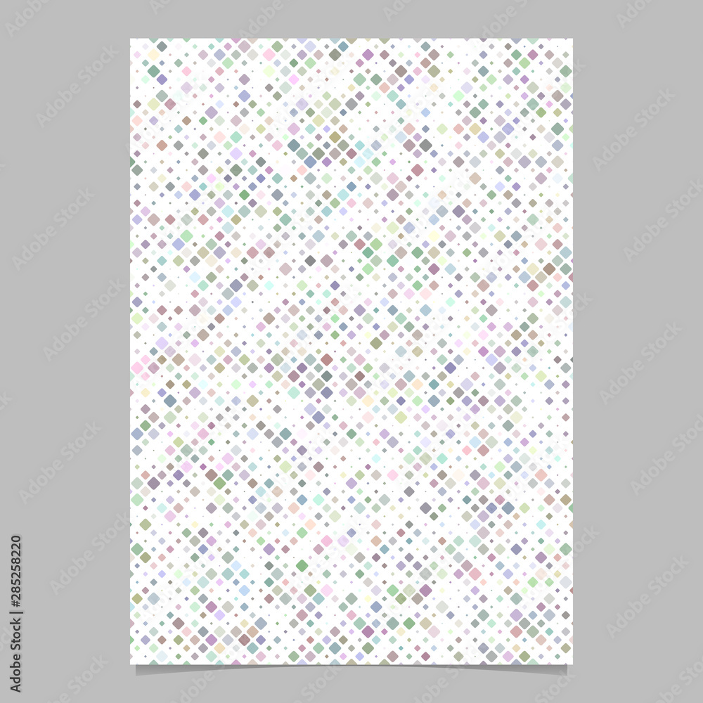 Poster colorful abstract geometrical diagonal rounded square pattern brochure background template