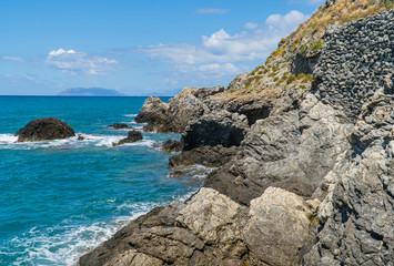 Tono beach in Milazzo - View of the Aeolian islands in Messina