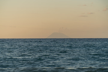 Obraz premium Rodia Beach in Messina - View of the Aeolian islands in Messina