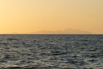 Obraz premium Rodia Beach in Messina - View of the Aeolian islands in Messina