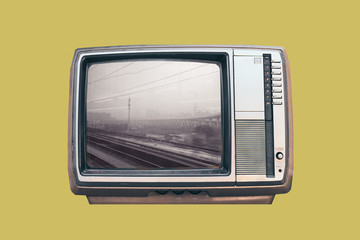 Retro Rewind: Realistic Vintage Black and White Television Mockup Graphic Idea