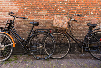Plakat Vintage bicycle on the street, Holland, Europe