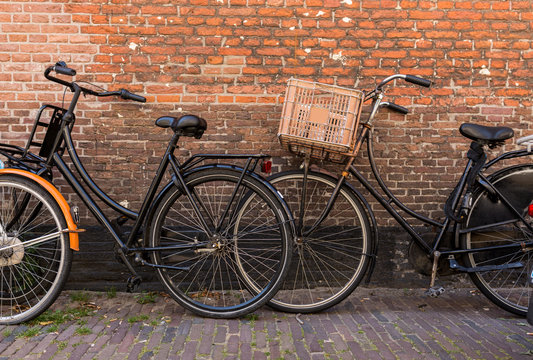 Vintage bicycle on the street, Holland, Europe