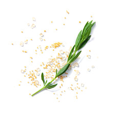 Tea Herbs Still life Flatlay on White Background