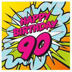 Carte anniversaire Pop Art 90 ans