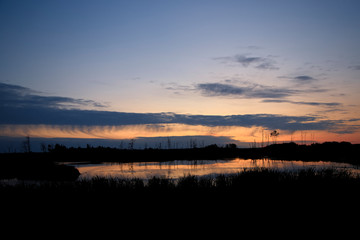 sunset over lake