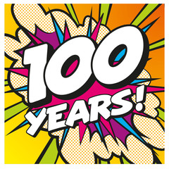 Carte anniversaire Pop Art 100 ans