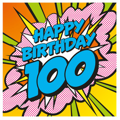 Carte anniversaire Pop Art 100 ans