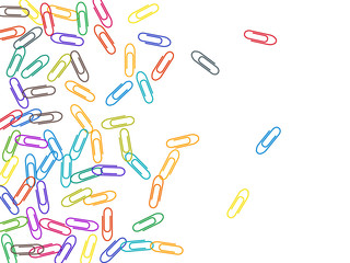 Stationary paperclips isolated on white background