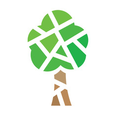 geometric tree icon- vector illustration