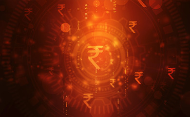 Growth of Indian stock market, Stock market graph. Abstract finance background, Stock market chart, Indian Rupee symbol on financial Background