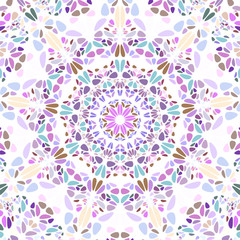 Fototapeta na wymiar Mosaic background - colorful abstract hypnotic circular floral vector art