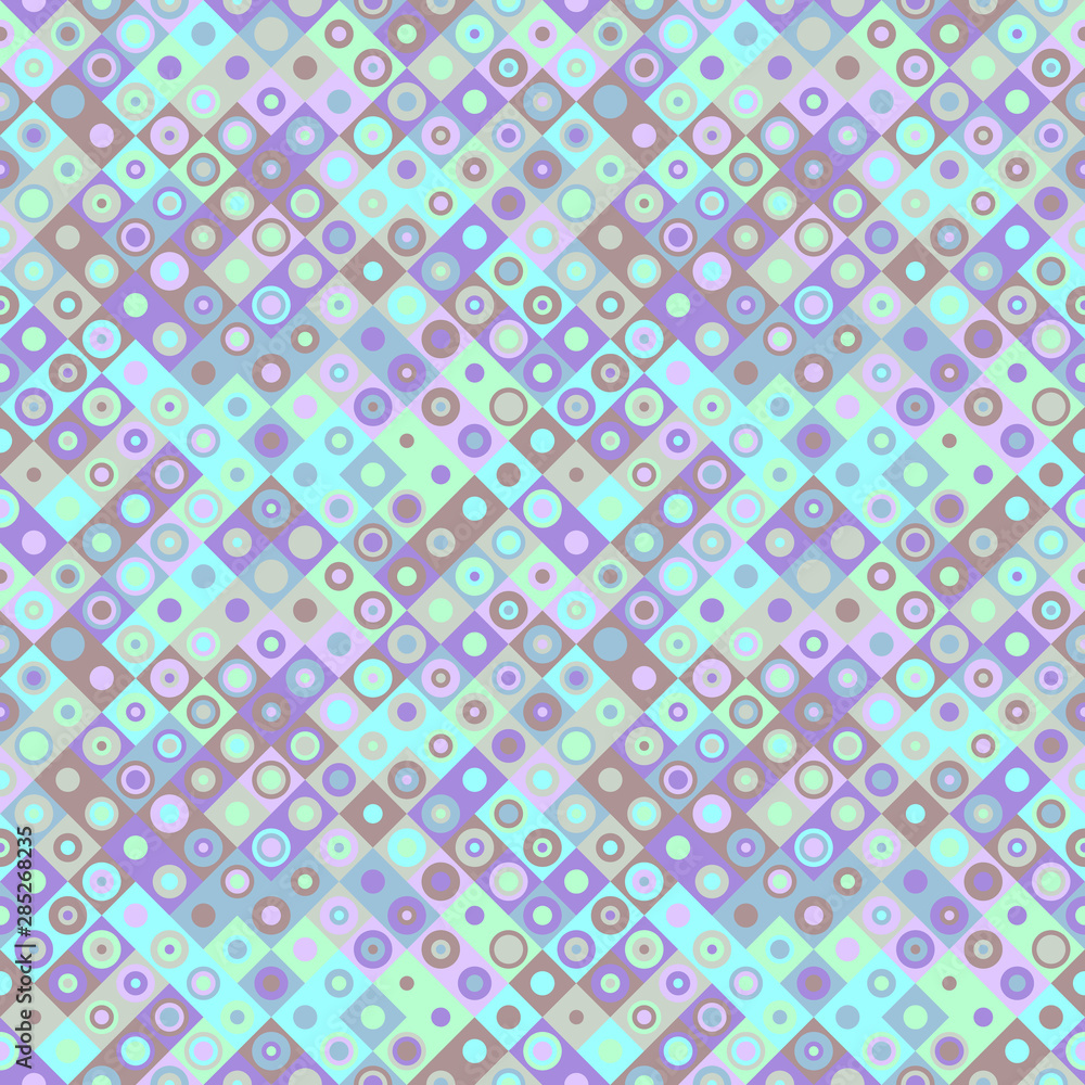 Poster geometrical square and circle pattern background design - abstract seamless vector illustration