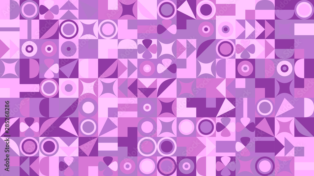 Poster chaotic colorful geometrical pattern background - random vector graphic
