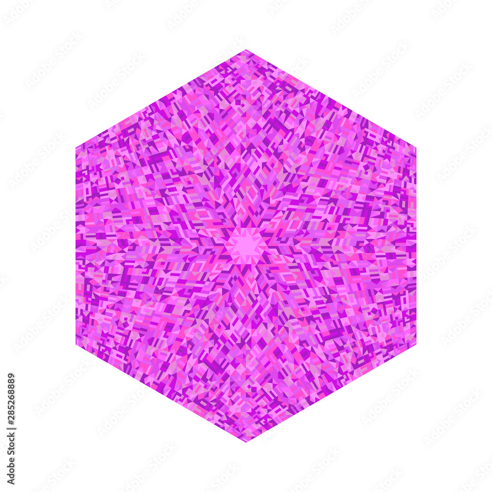 Poster abstract mosaic ornament hexagon symbol - geometrical colorful vector element on white background