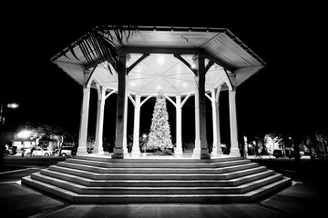 Black and White Christmas Gazebo at Martin County Florida Courthouse