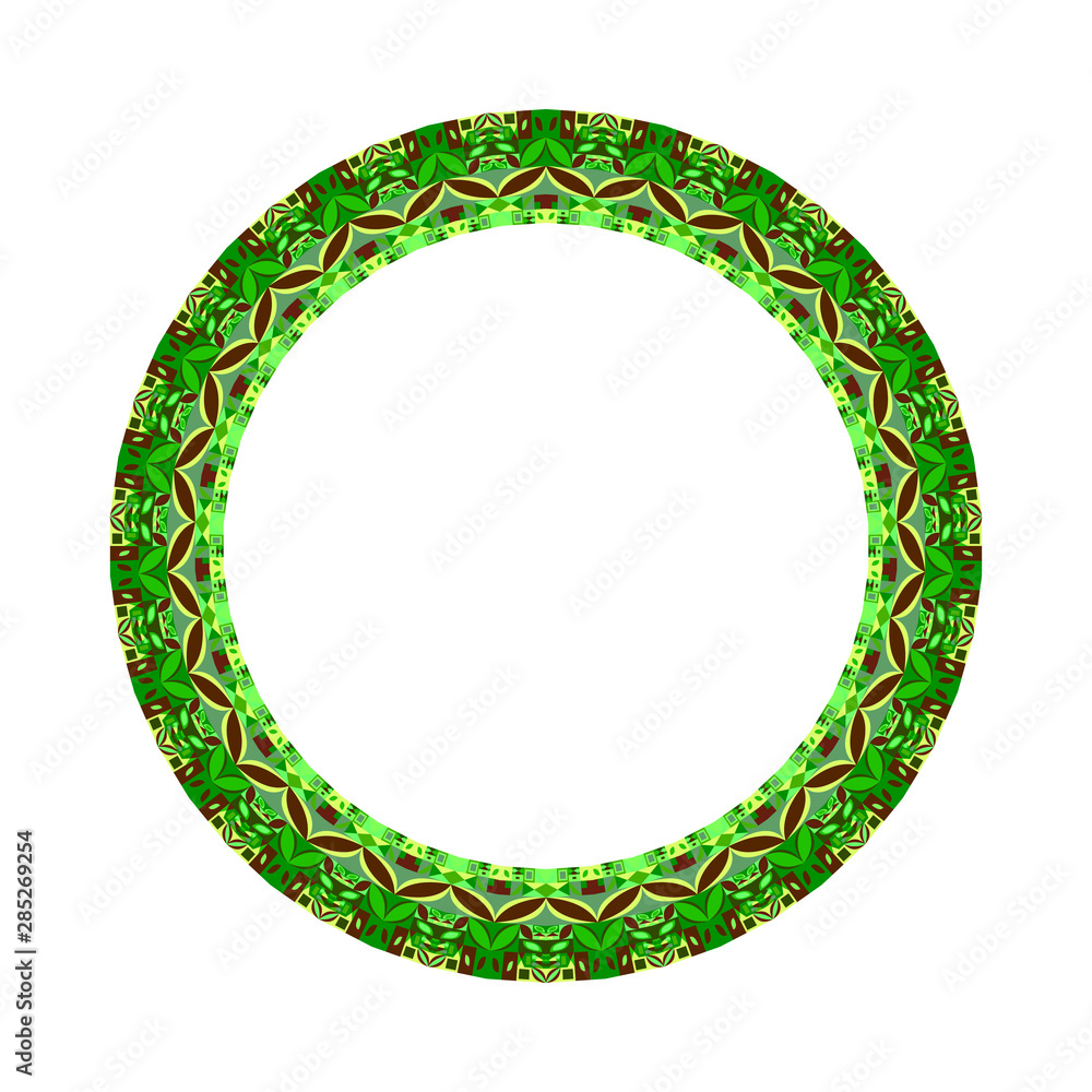 Poster isolated colorful tiled mosaic round border - circular ornamental vector design element with geometr