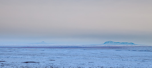 Distant view of the Sweet Grass Hills in northern Montana, USA